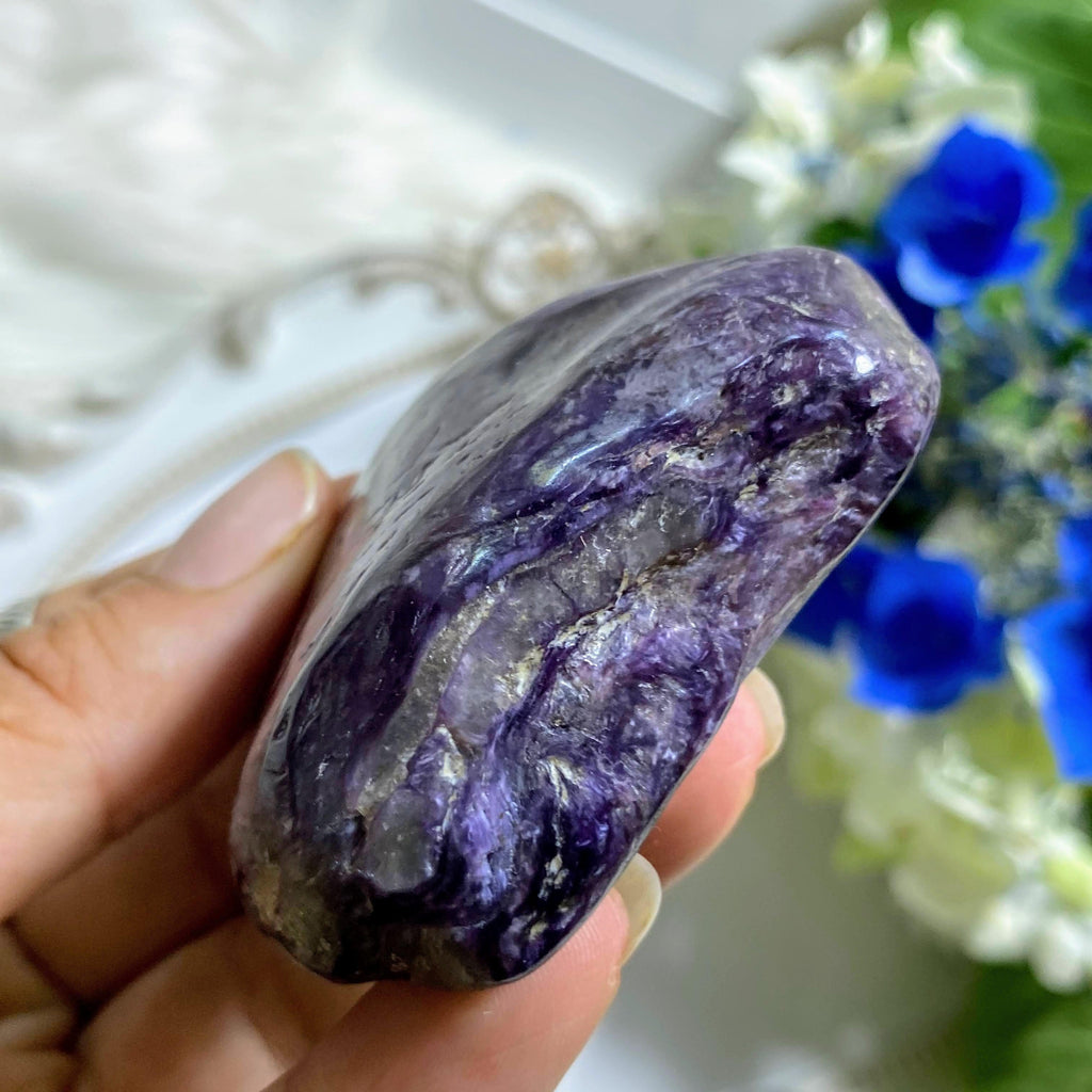 Deep Grape Purple Charoite Free Form Hand Held Specimen #2 - Earth Family Crystals