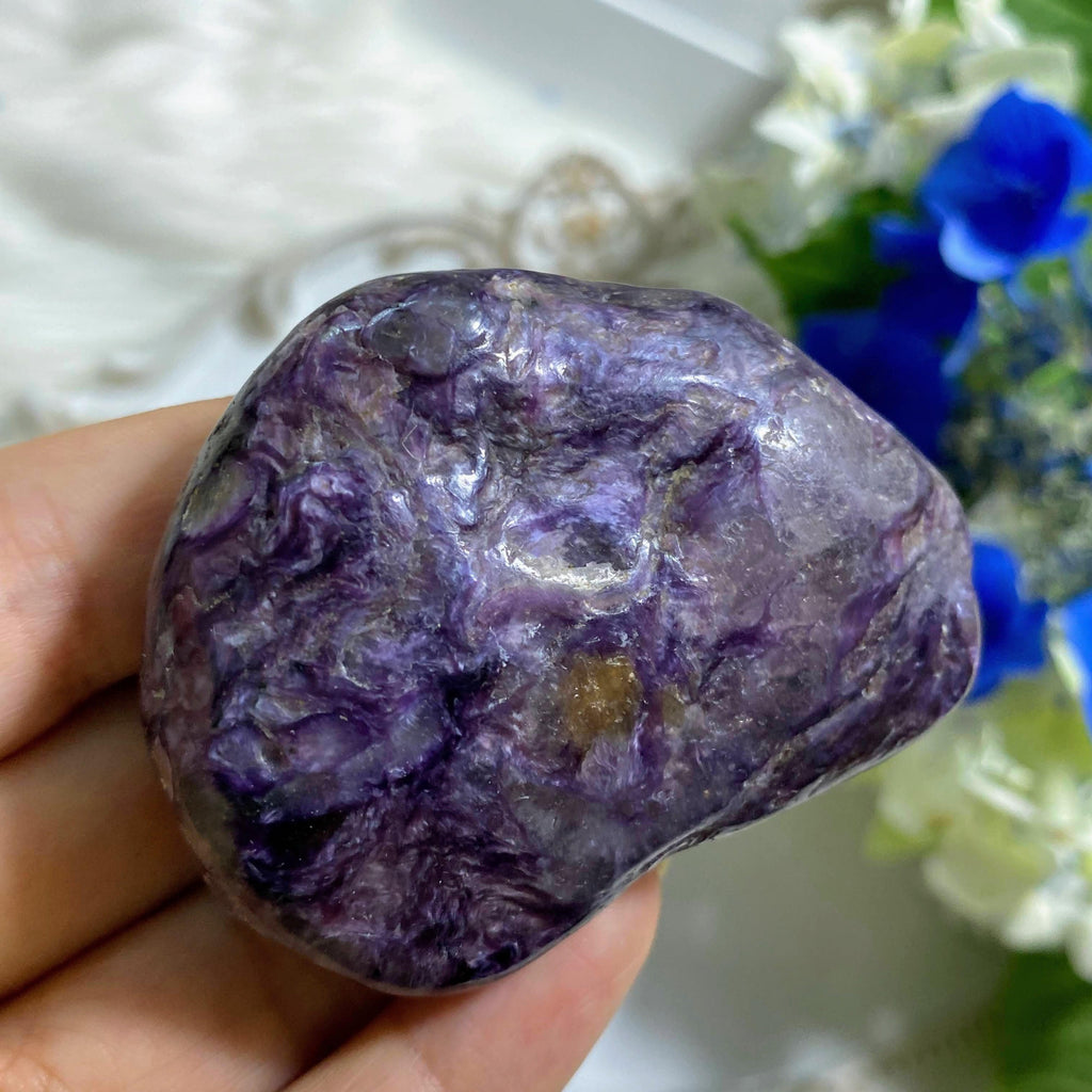 Deep Grape Purple Charoite Free Form Hand Held Specimen #2 - Earth Family Crystals