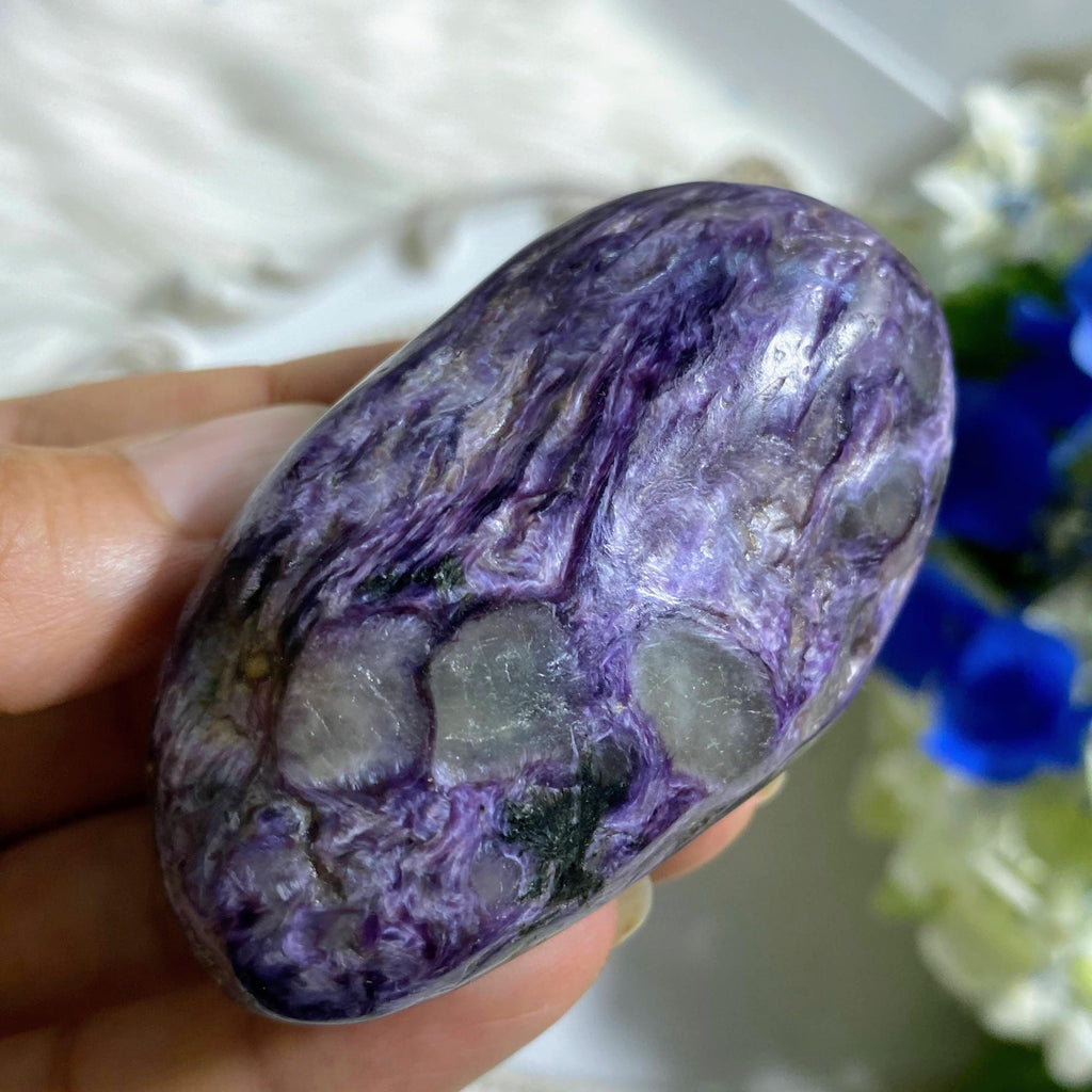 Deep Grape Purple Charoite Free Form Hand Held Specimen #3 - Earth Family Crystals