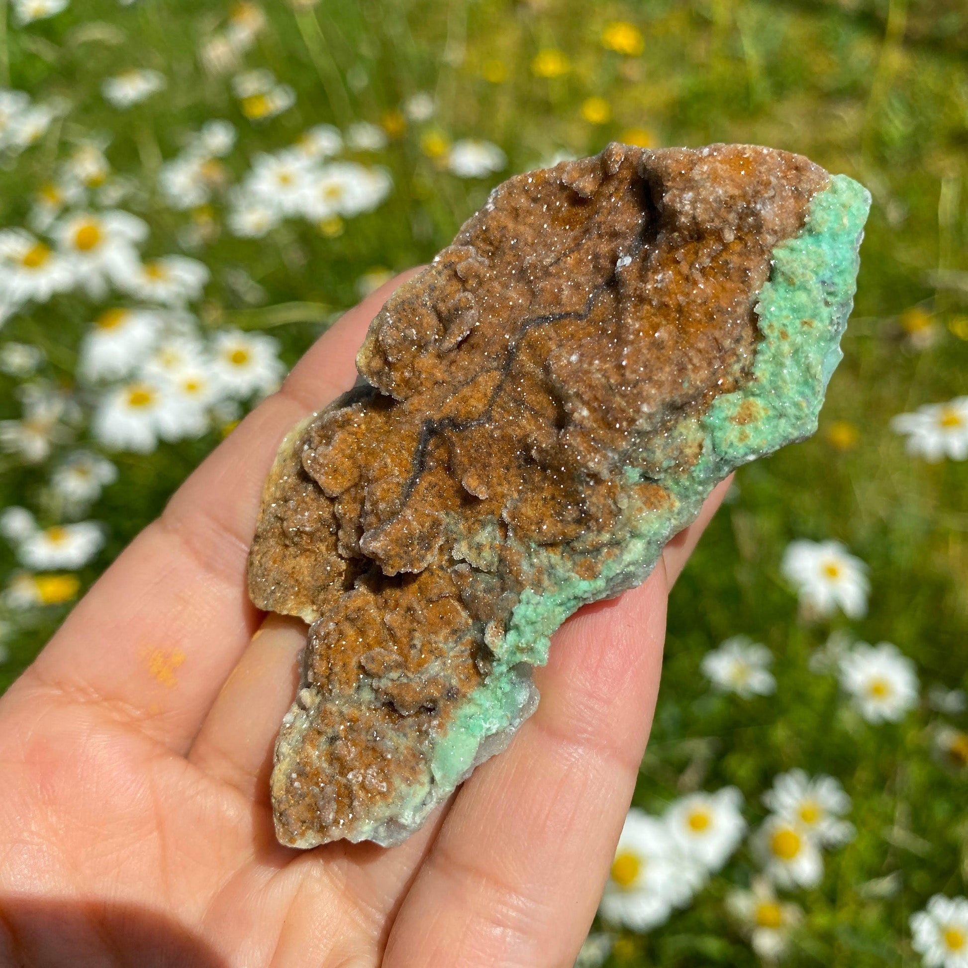 NEW RARE FIND! Sparkling Pink & Green Chalcedony Natural Specimen #8 - Earth Family Crystals