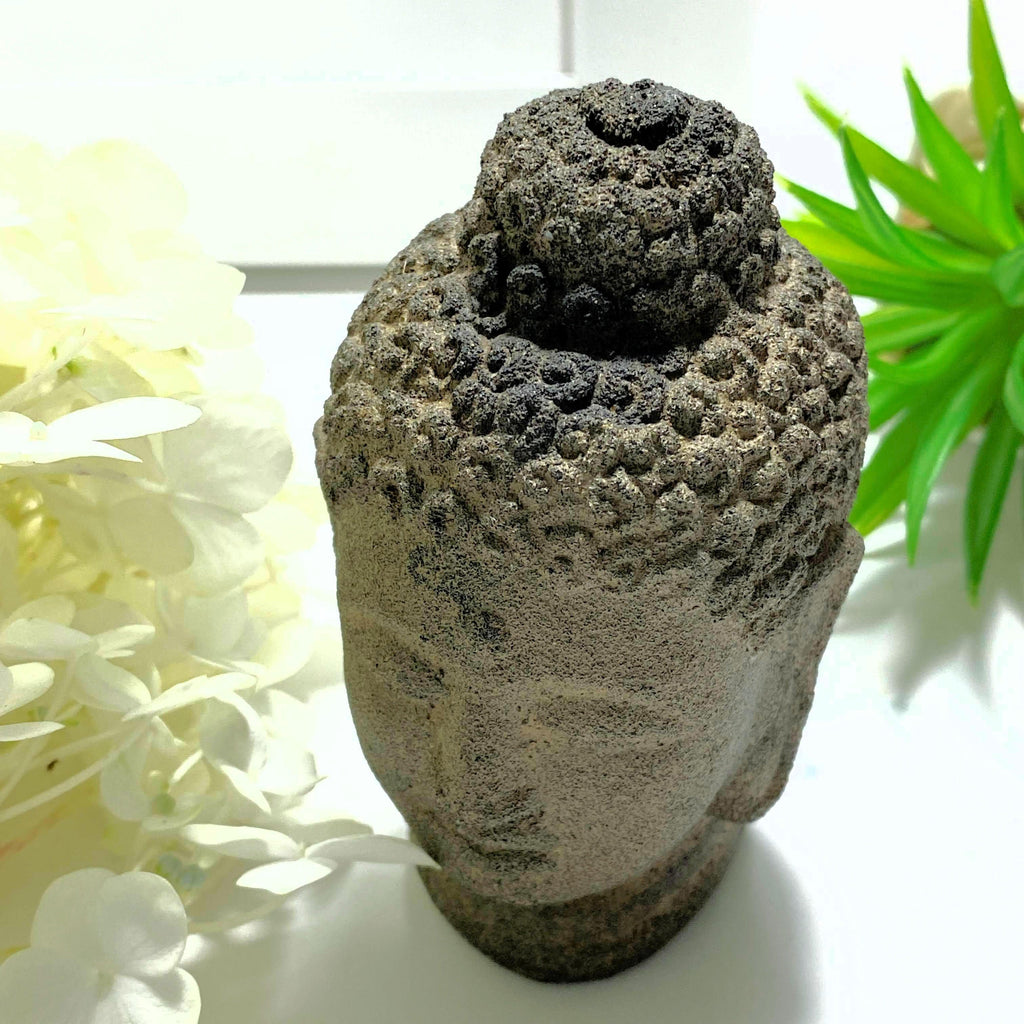 One Sandstone Buddha Display Carving - Earth Family Crystals