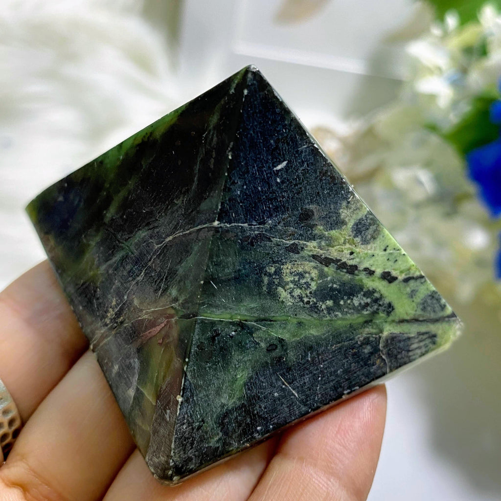 Deep Green Green Jade Pyramid Display Carving *REDUCED - Earth Family Crystals