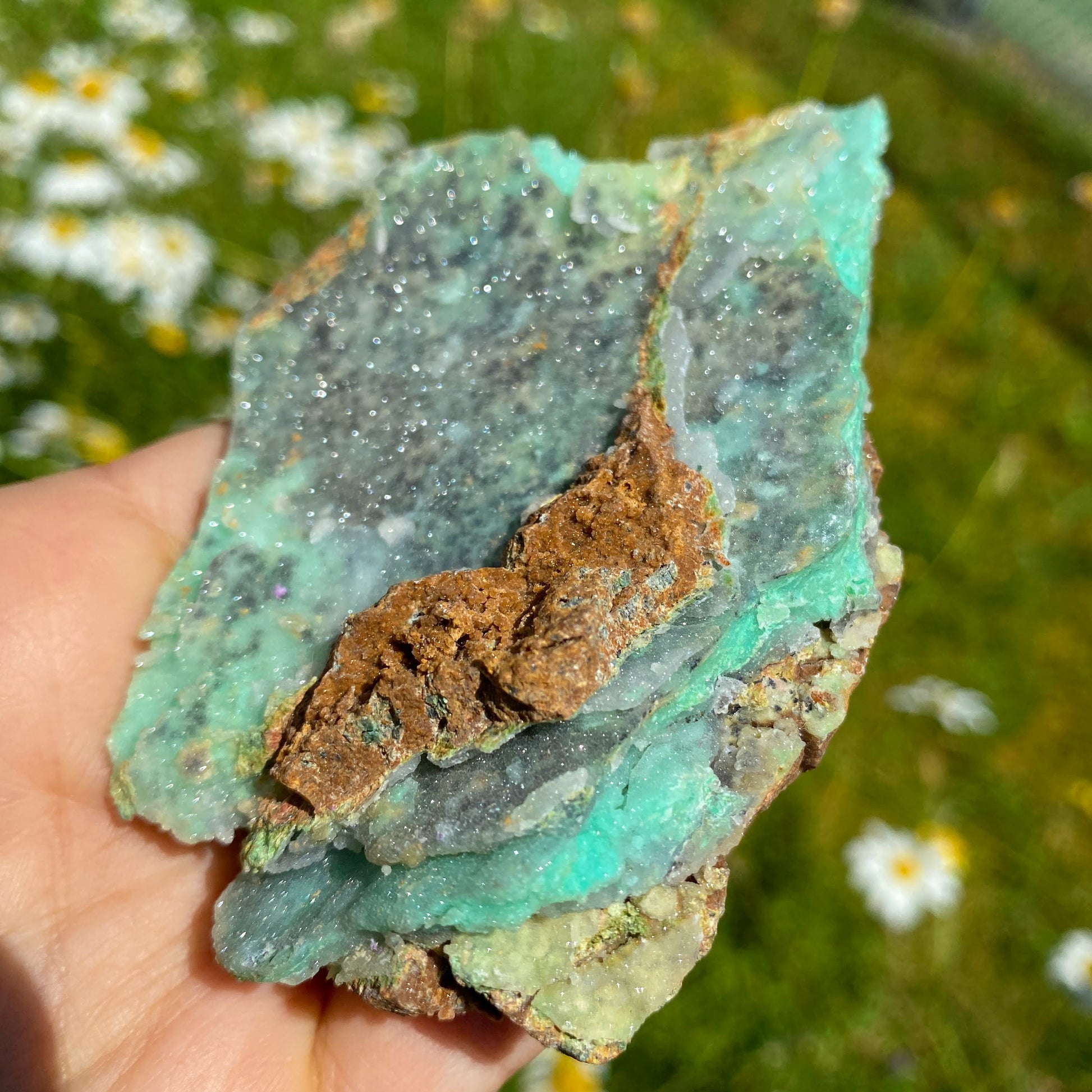 NEW RARE FIND! Sparkling Pink & Green Chalcedony Natural Specimen #6 - Earth Family Crystals