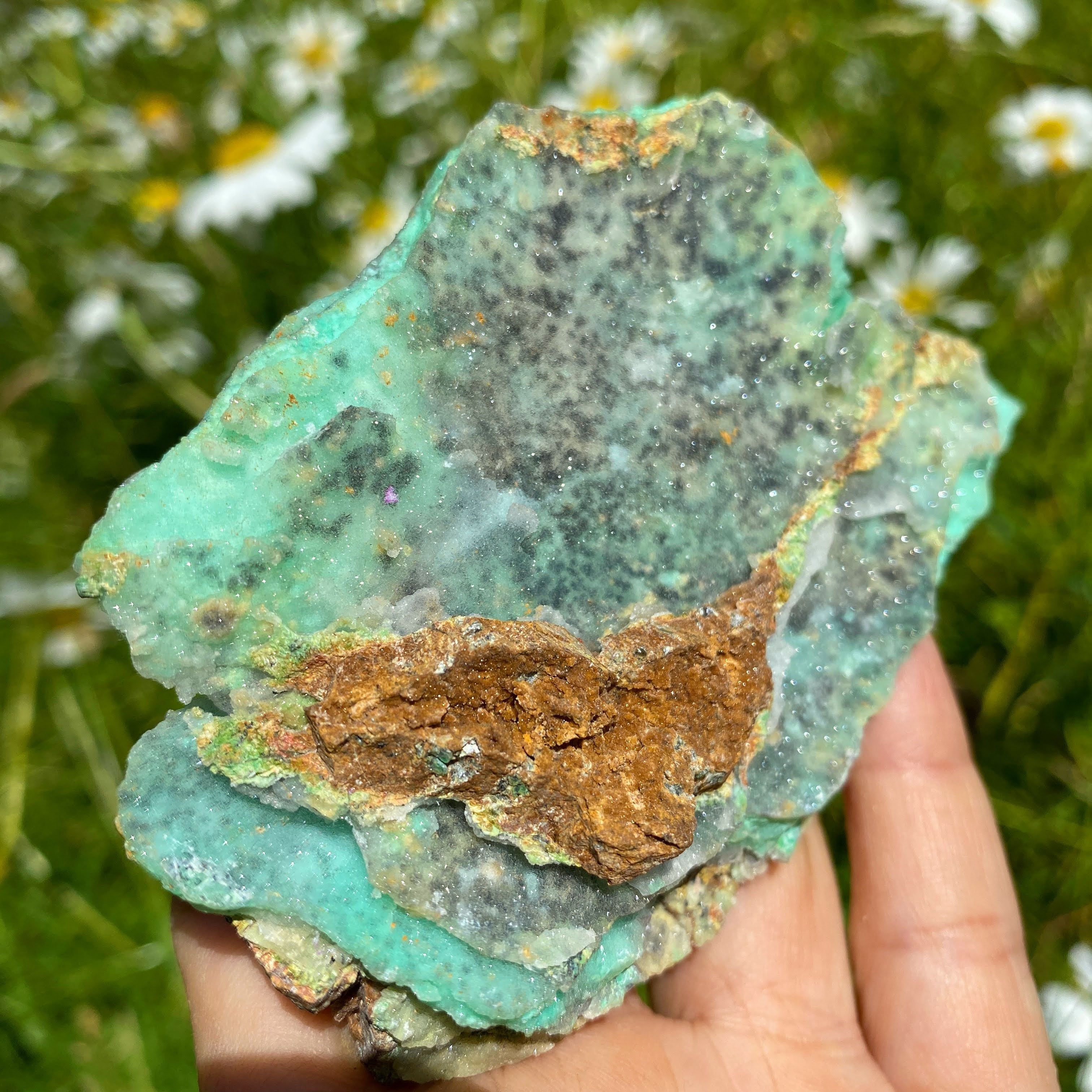NEW RARE FIND! Sparkling Pink & Green Chalcedony Natural Specimen #6 - Earth Family Crystals