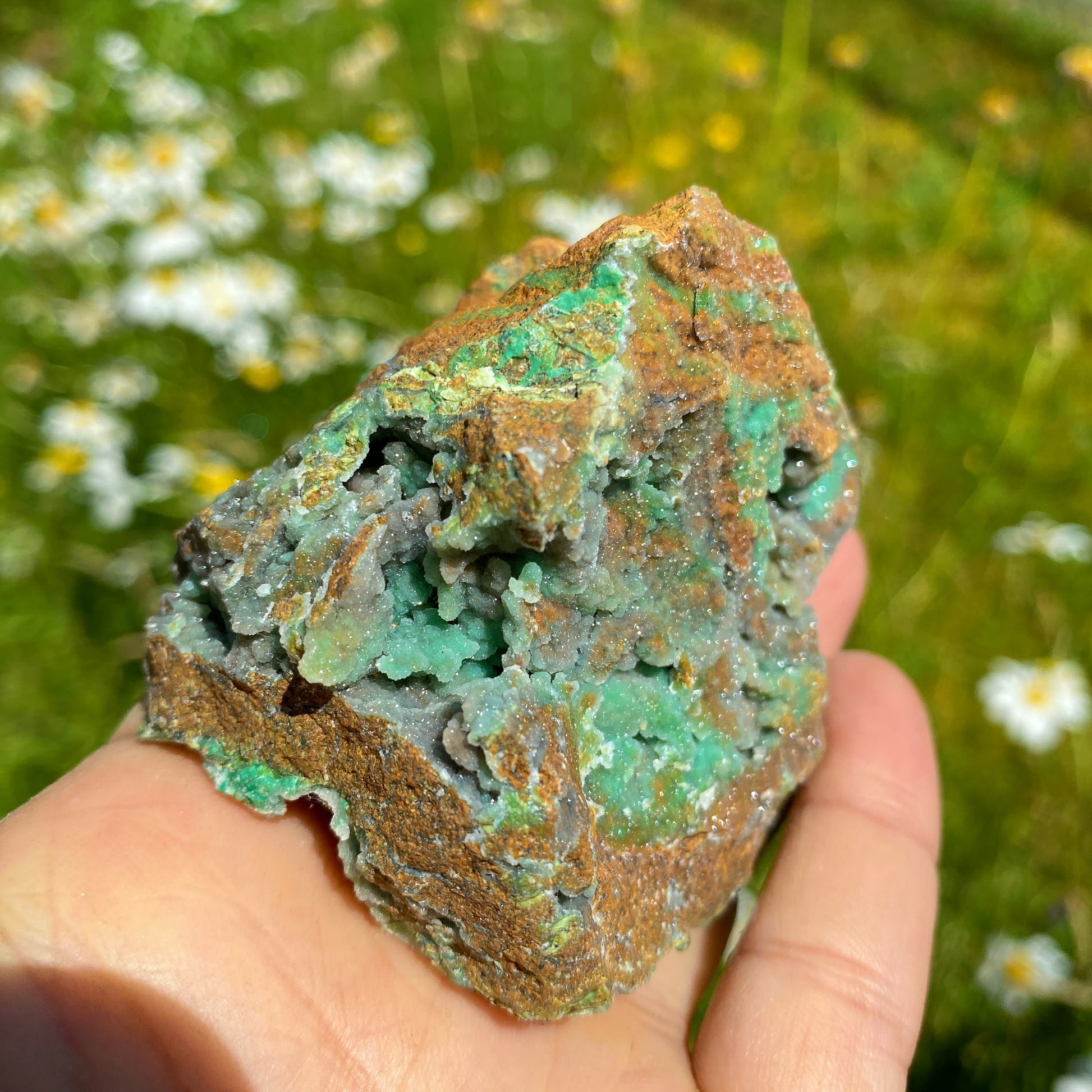 NEW RARE FIND! Large Sparkling Pink & Green Chalcedony Natural Specimen #5 - Earth Family Crystals