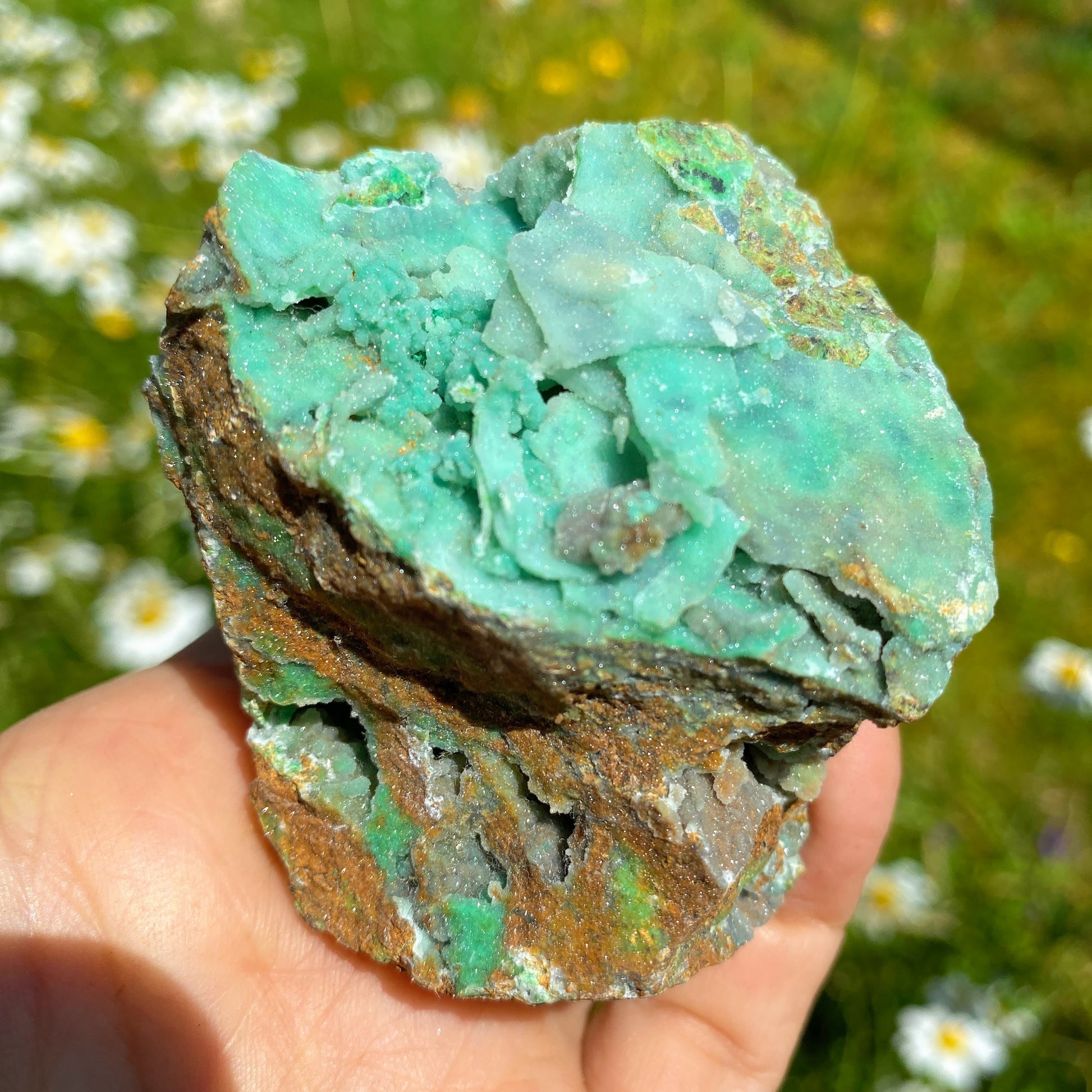 NEW RARE FIND! Large Sparkling Pink & Green Chalcedony Natural Specimen #5 - Earth Family Crystals