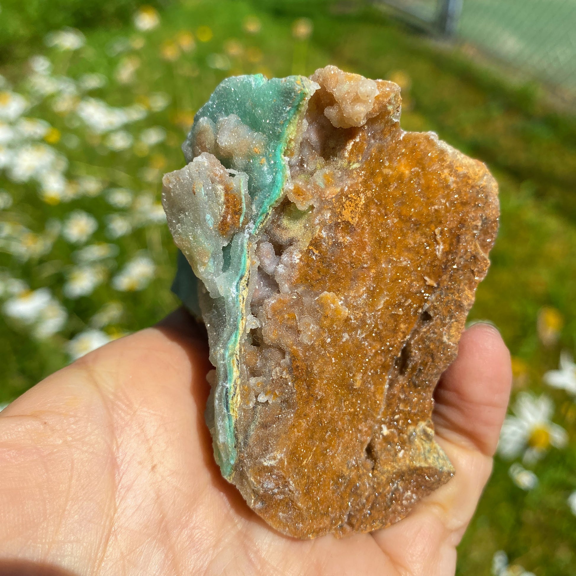 NEW RARE FIND! Large Sparkling Pink & Green Chalcedony Natural Specimen #4 - Earth Family Crystals
