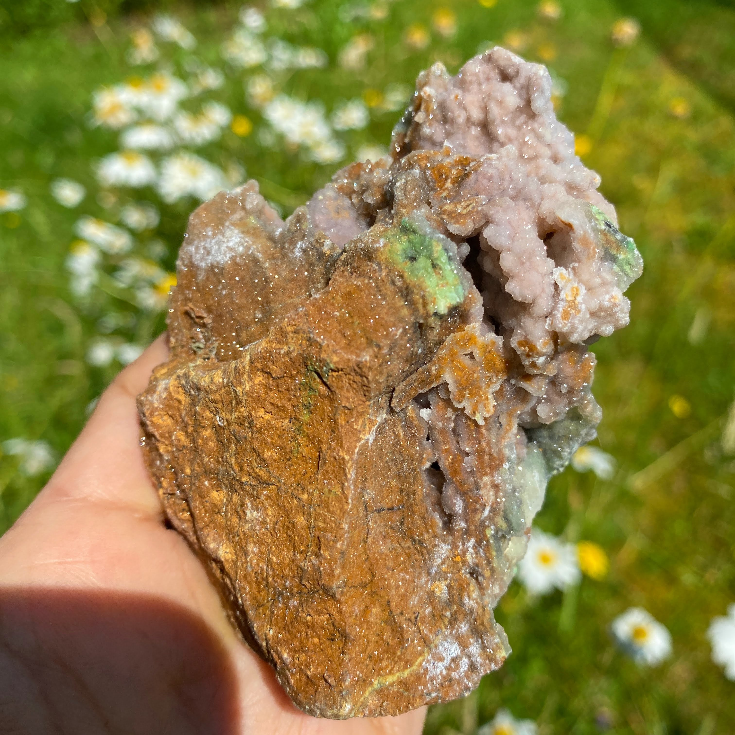 NEW RARE FIND! Large Sparkling Pink & Green Chalcedony Natural Specimen #3 - Earth Family Crystals