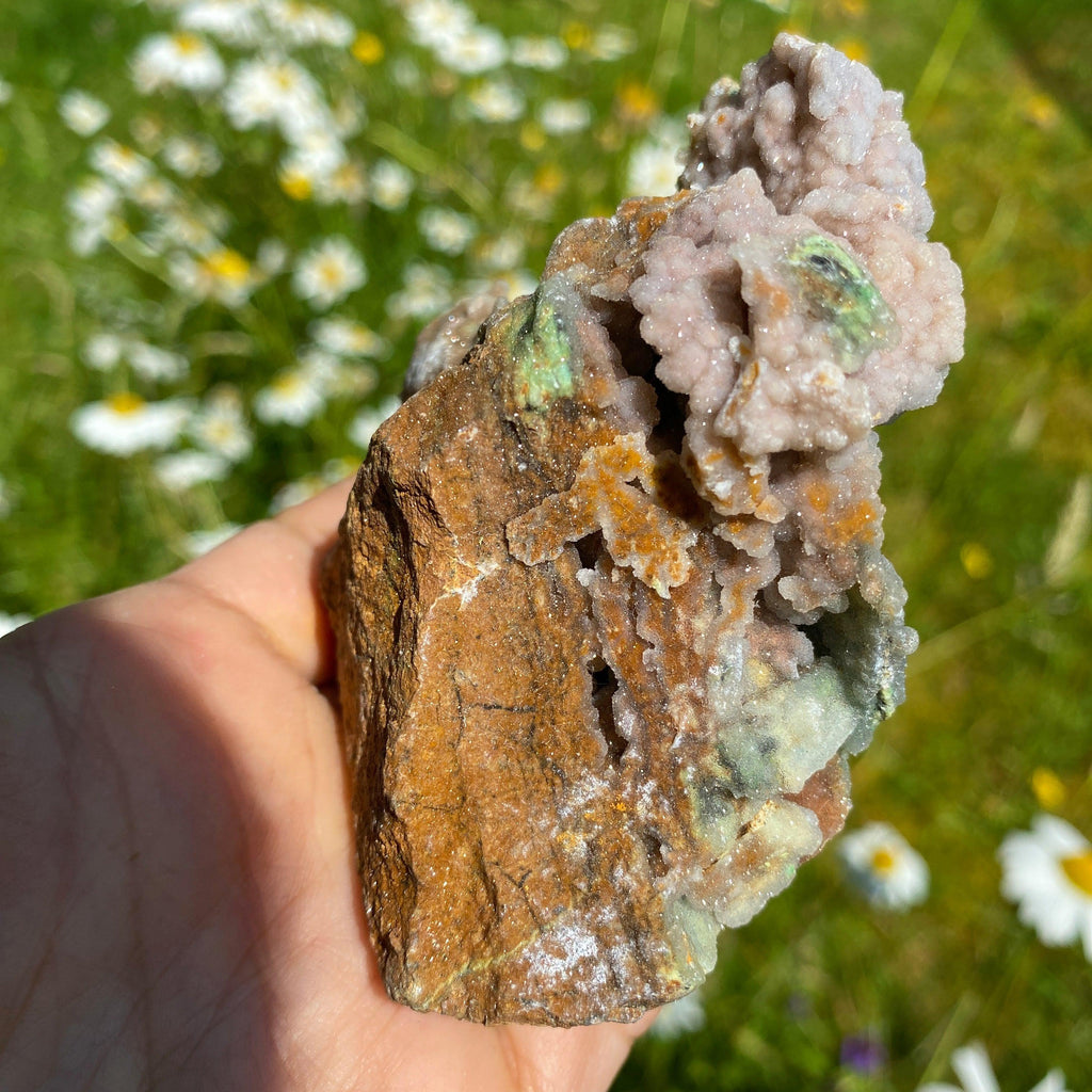 NEW RARE FIND! Large Sparkling Pink & Green Chalcedony Natural Specimen #3 - Earth Family Crystals