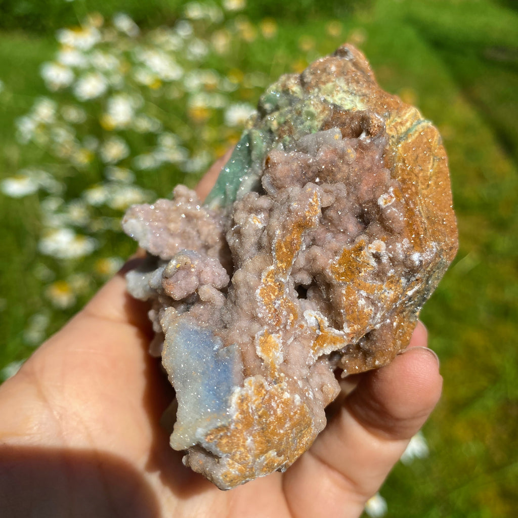NEW RARE FIND! Large Sparkling Pink & Green Chalcedony Natural Specimen #2 - Earth Family Crystals