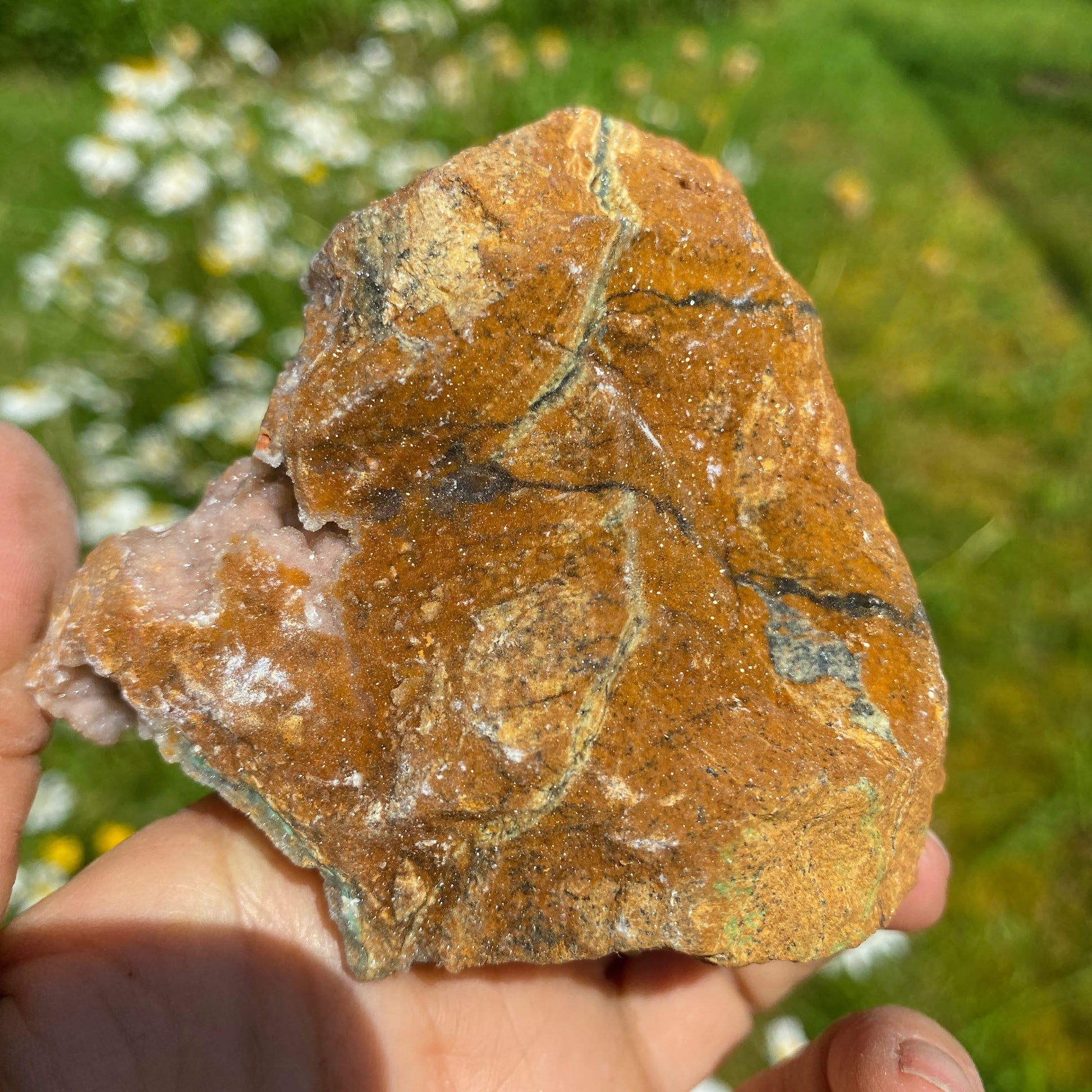 NEW RARE FIND! Large Sparkling Pink & Green Chalcedony Natural Specimen #2 - Earth Family Crystals