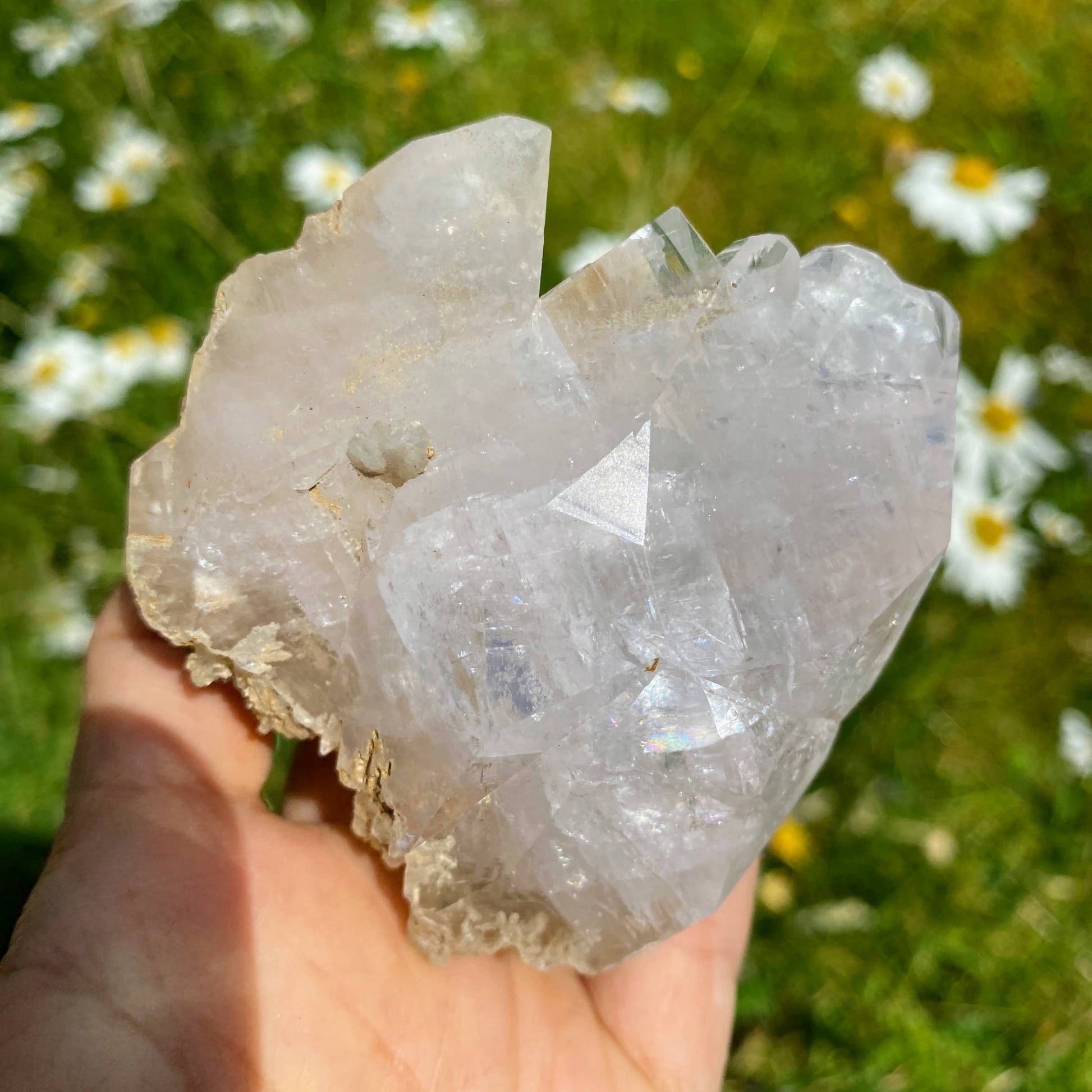 Rare Find! Old collection Chunky Natural Calcite Crystal with Aragonite inclusions from Dalnegorsk, Russia - Earth Family Crystals