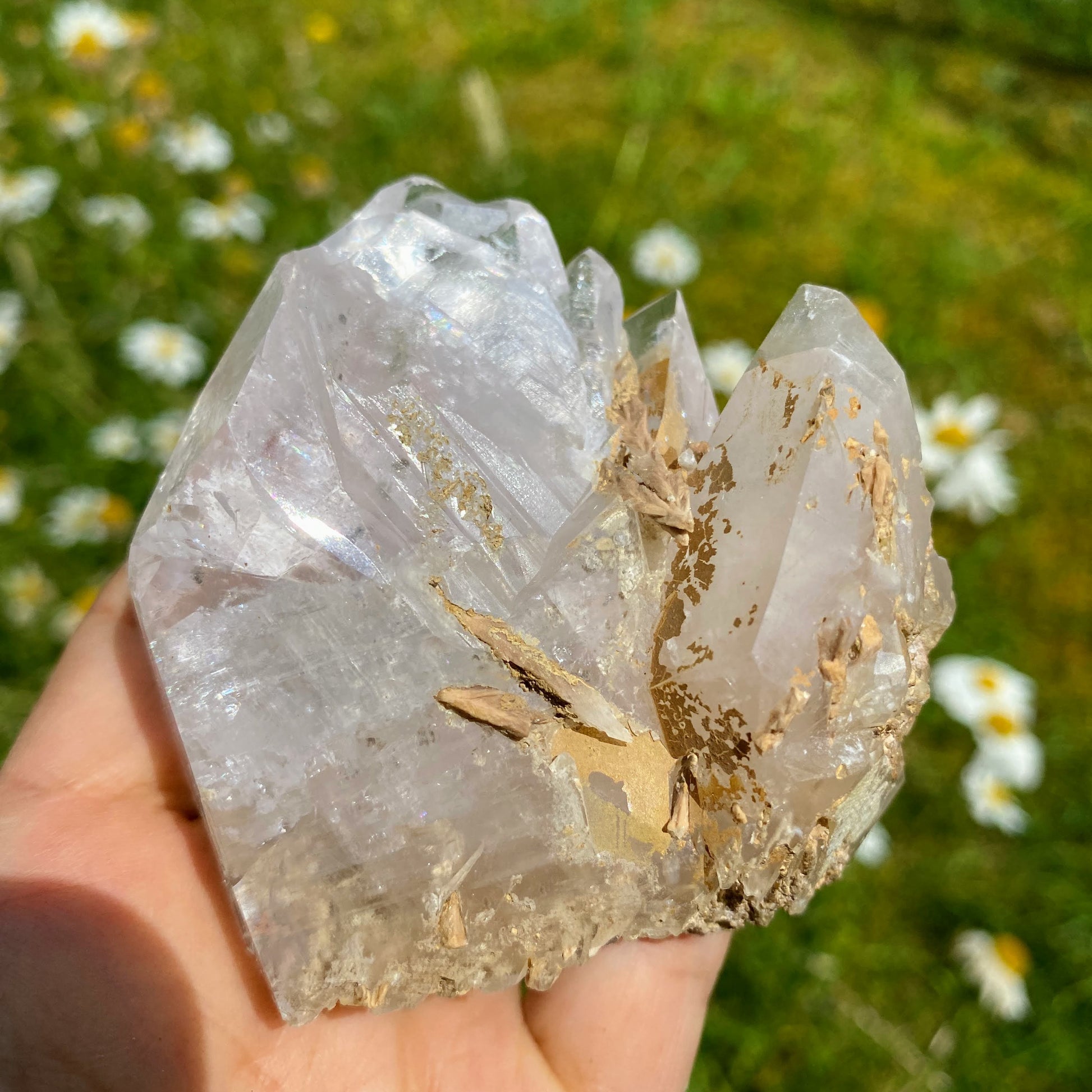 Rare Find! Old collection Chunky Natural Calcite Crystal with Aragonite inclusions from Dalnegorsk, Russia - Earth Family Crystals