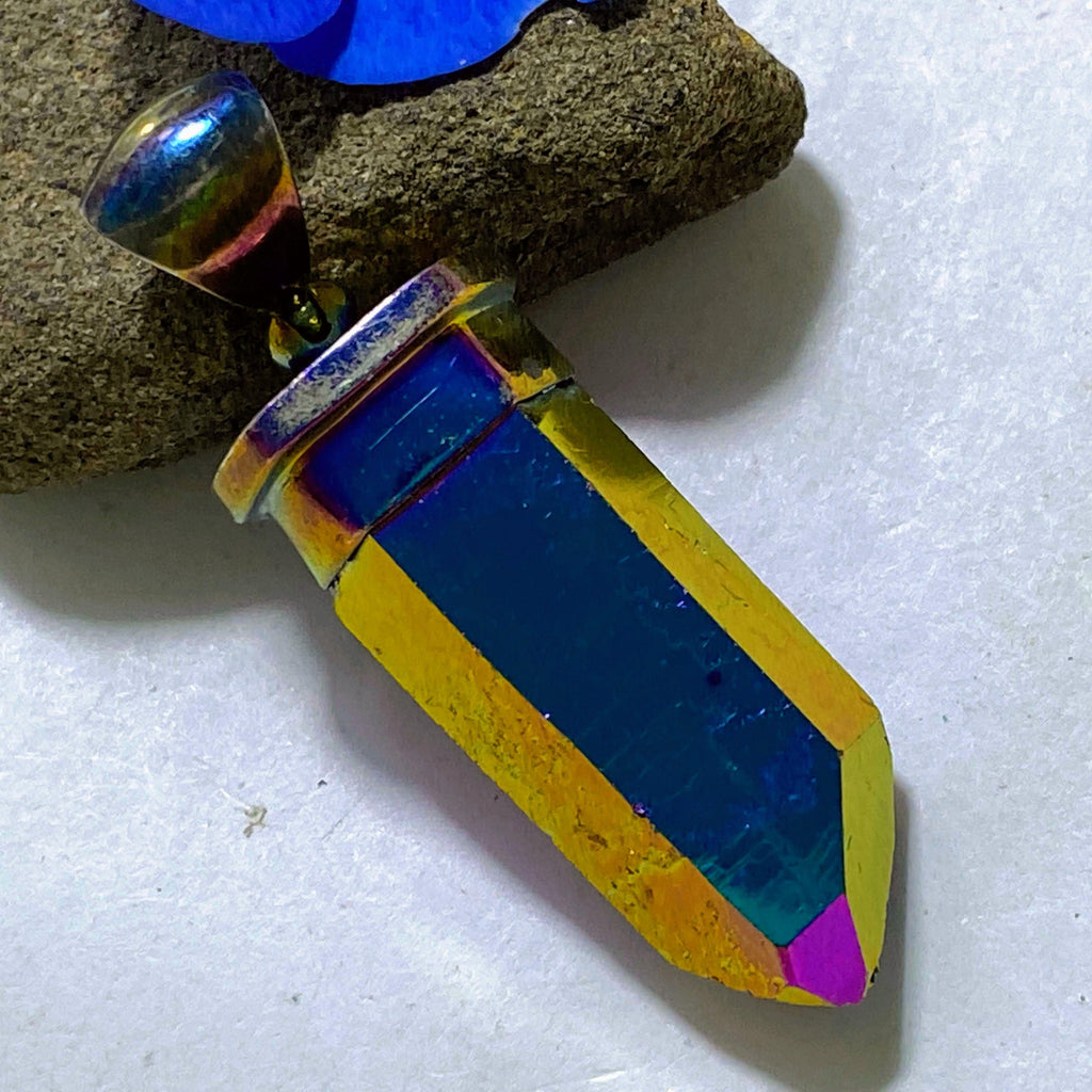 Incredible Rainbows Titanium Quartz Pendant In Sterling Silver (Includes Silver Chain) *REDUCED - Earth Family Crystals