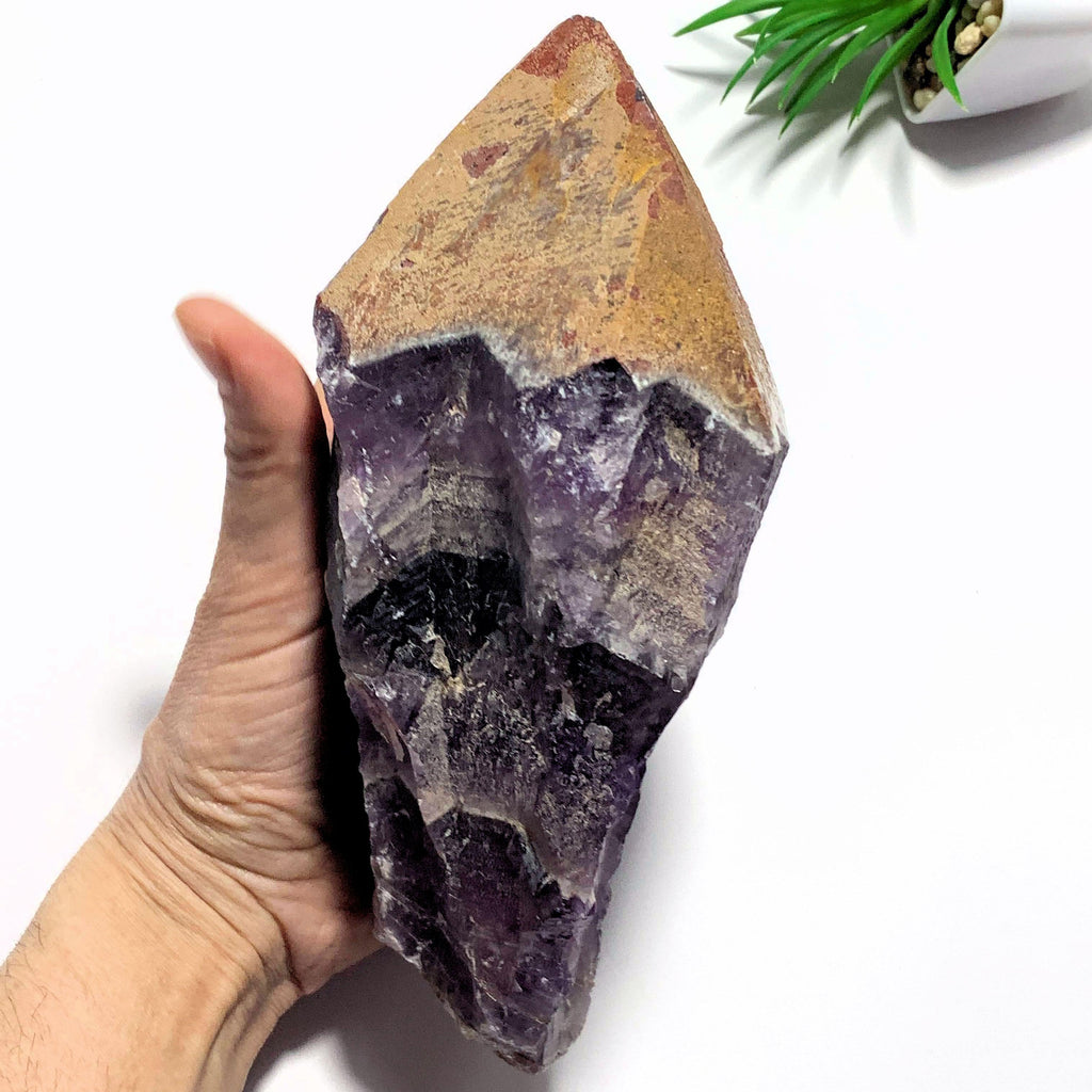 1.4kg~Incredible XL Red Hematite Capped Tip & Deep Purple Genuine Auralite-23 From Canada - Earth Family Crystals