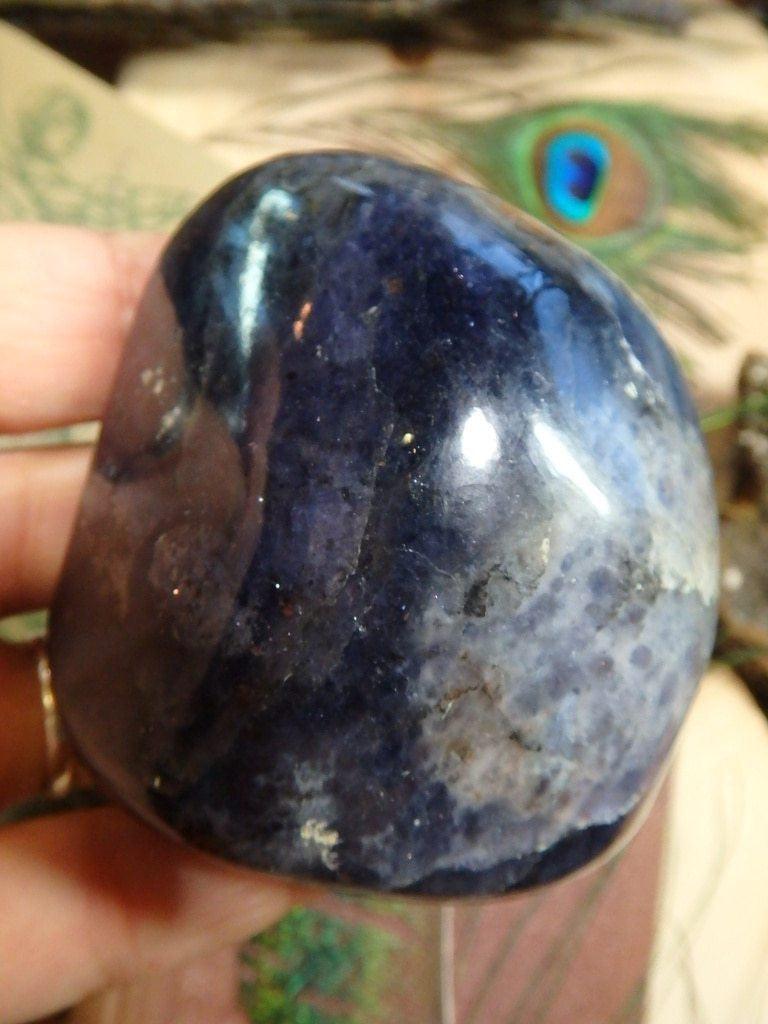 Dark Purple Iolite & Shimmering Orange Sunstone Specimen - Earth Family Crystals