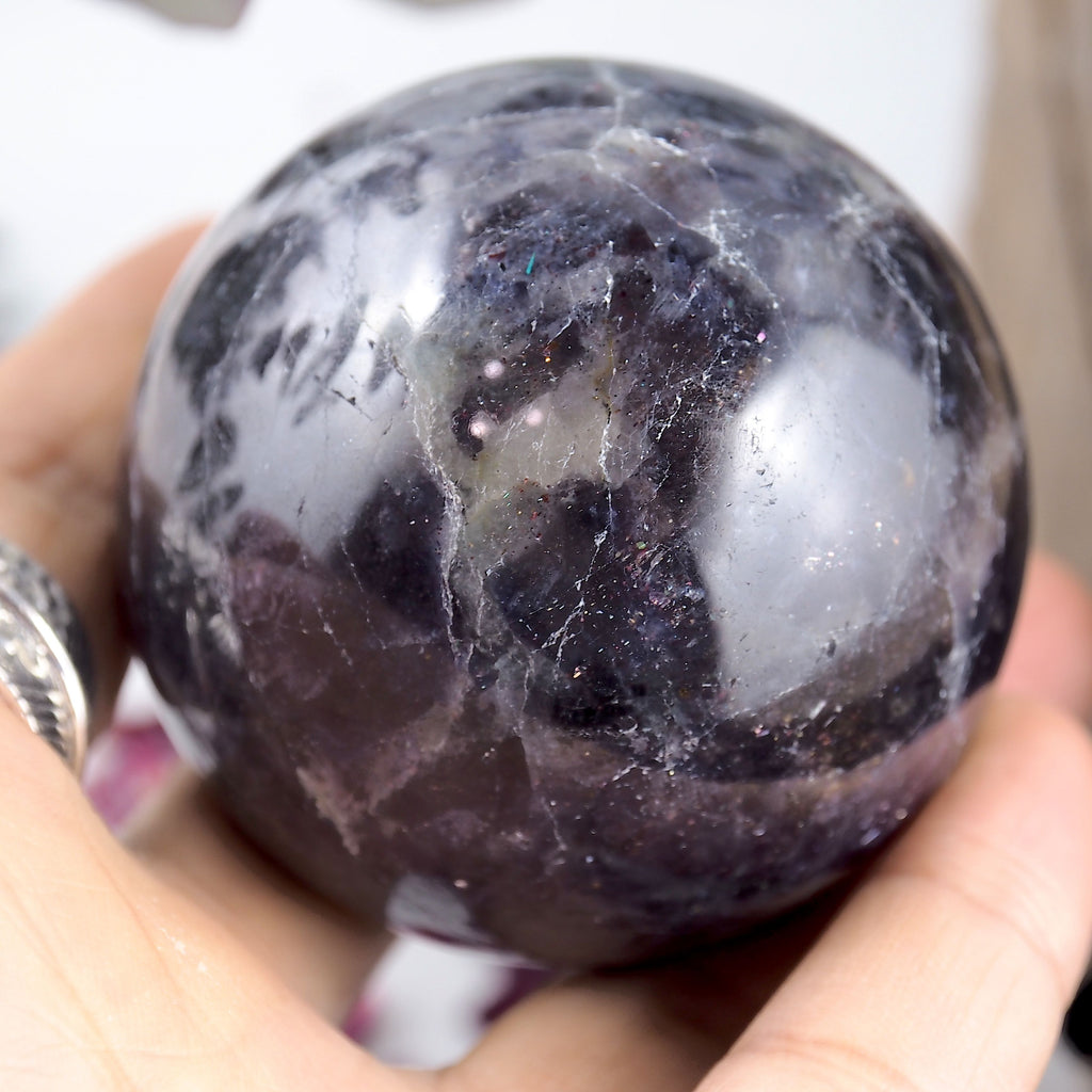 Gorgeous Crisp Violet Blue Large Iolite Sphere Carving #3 - Earth Family Crystals