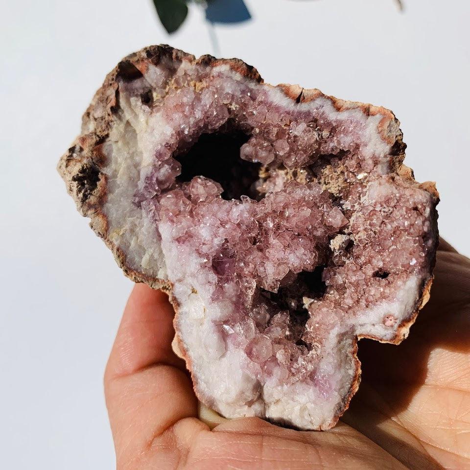 Stunning Large Pink Amethyst Druzy Geode From Patagonia - Earth Family Crystals