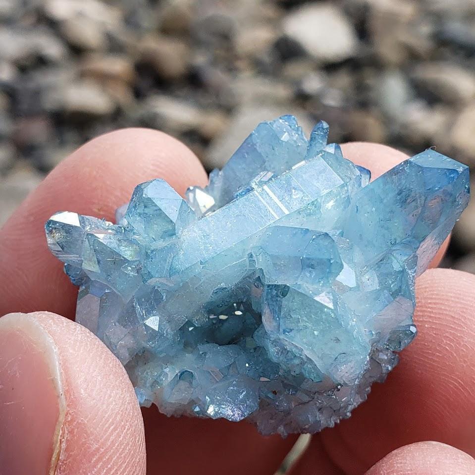Aqua Aura Blue Druzy Quartz Cluster from Arkansas #2 - Earth Family Crystals