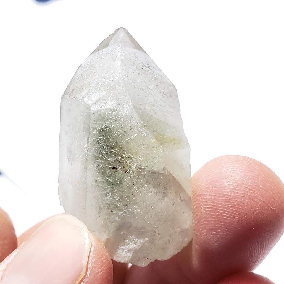 Green Chlorite Included Quartz Natural Point From Brazil #1 - Earth Family Crystals