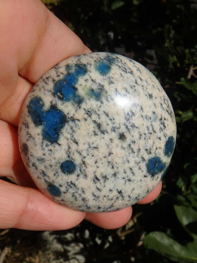 Smooth & Soothing Azurite Dotted K2 Stone Hand Held Specimen 3 - Earth Family Crystals