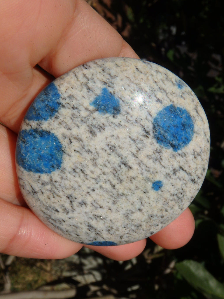 Smooth & Soothing Azurite Dotted K2 Stone Hand Held Specimen 4 - Earth Family Crystals