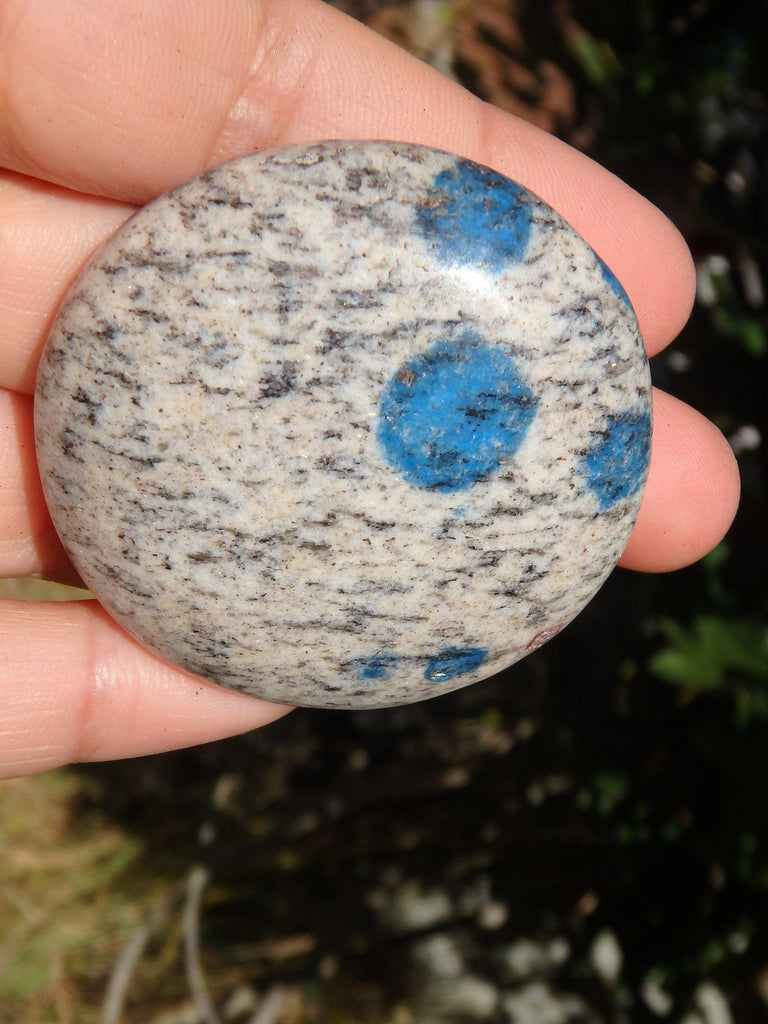 Smooth & Soothing Azurite Dotted K2 Stone Hand Held Specimen 1 - Earth Family Crystals