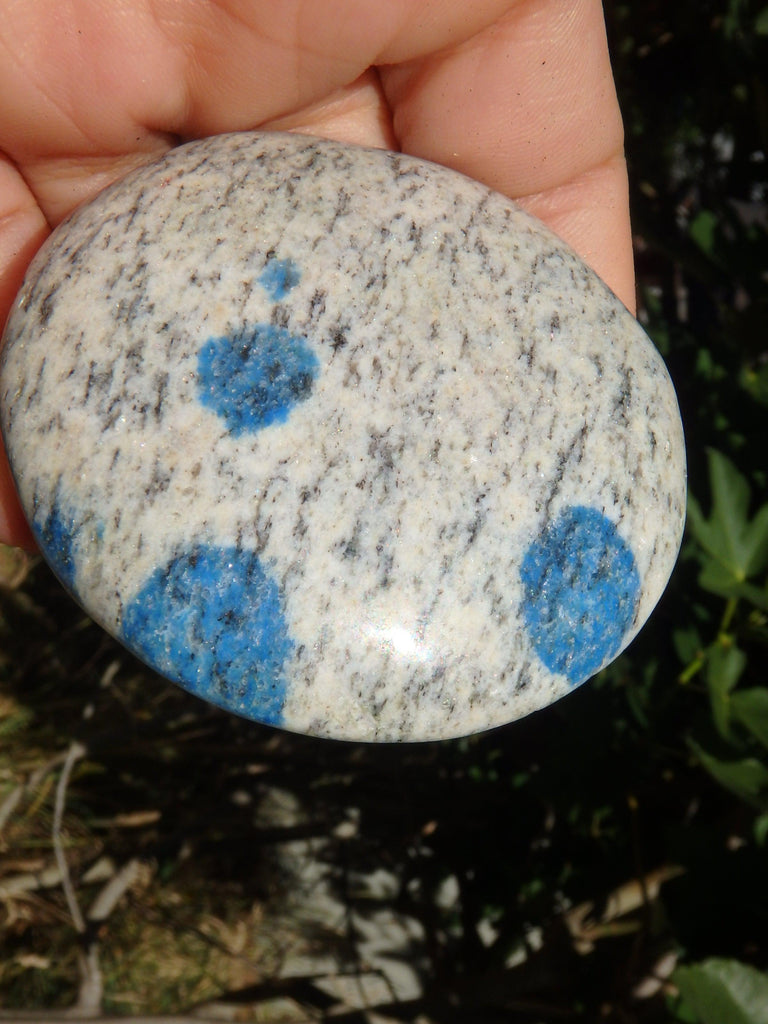 Smooth & Soothing Azurite Dotted K2 Stone Hand Held Specimen 4 - Earth Family Crystals