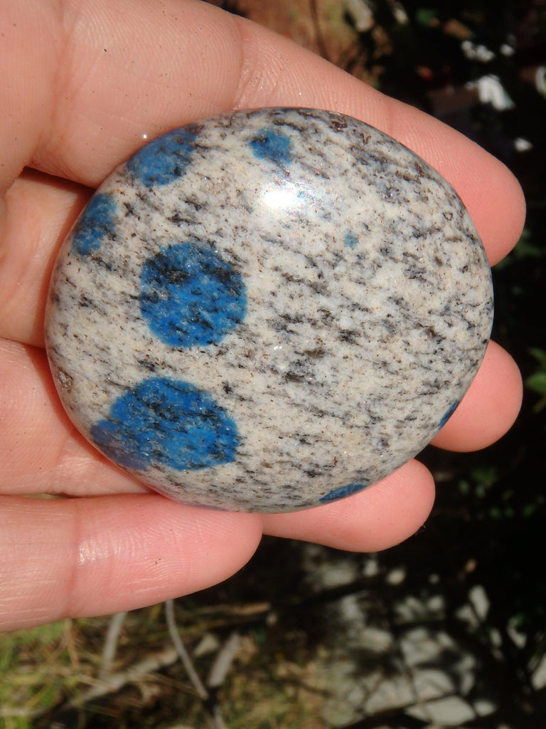 Smooth & Soothing Azurite Dotted K2 Stone Hand Held Specimen 1 - Earth Family Crystals