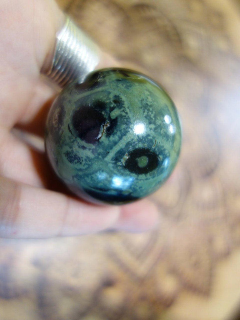 Deep Forest Greens Kambaba Jasper Polished Sphere - Earth Family Crystals