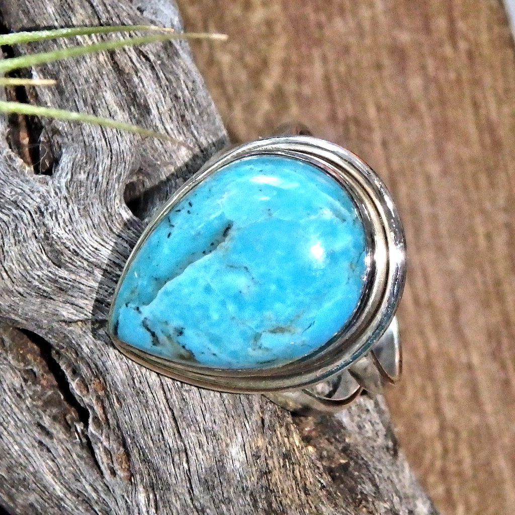 Gorgeous Blue Kingman Turquoise Sterling Silver Ring (Size 8) - Earth Family Crystals