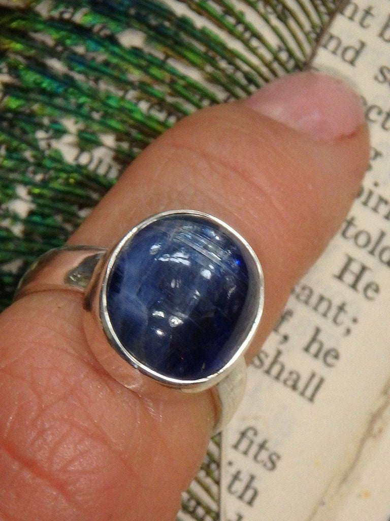 Divine Deep Blue Kyanite Ring In Sterling Silver (Size 6) - Earth Family Crystals