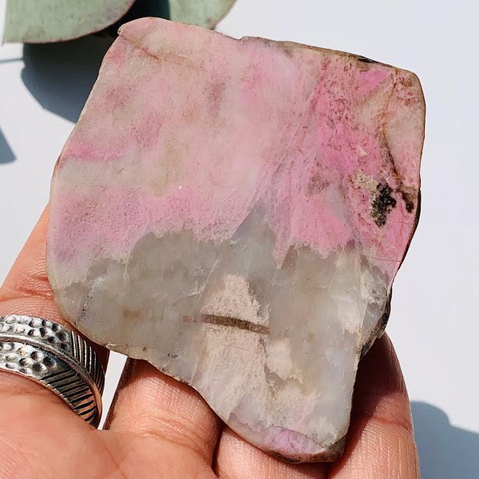 Australian Rhodonite Slice Partially Polished - Earth Family Crystals