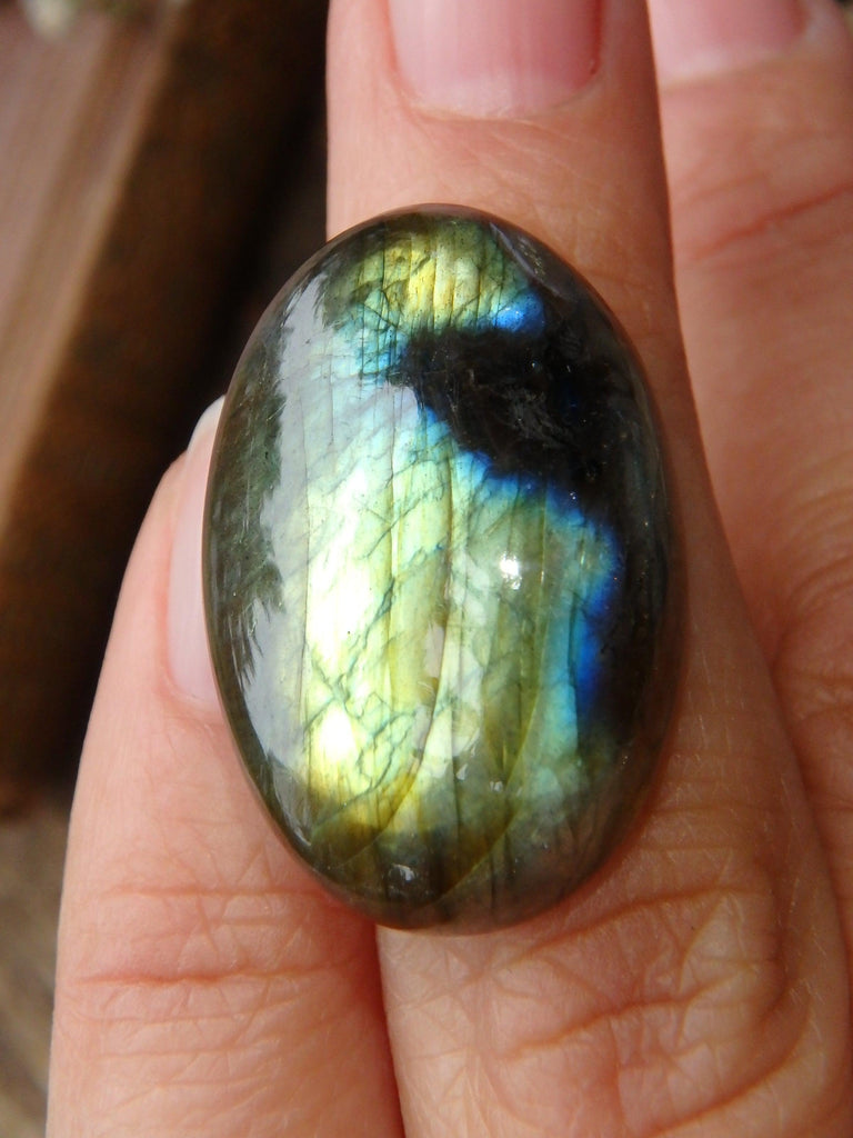 Gorgeous Foamy Blue Green Flash Labradorite Cabochon - Earth Family Crystals