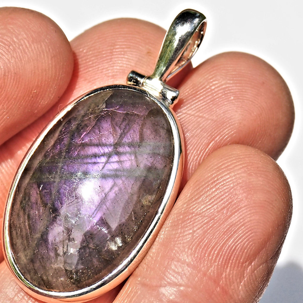 Rare & Mystical Purple Labradorite Sterling Silver Pendant (Includes Silver Chain) #4 - Earth Family Crystals