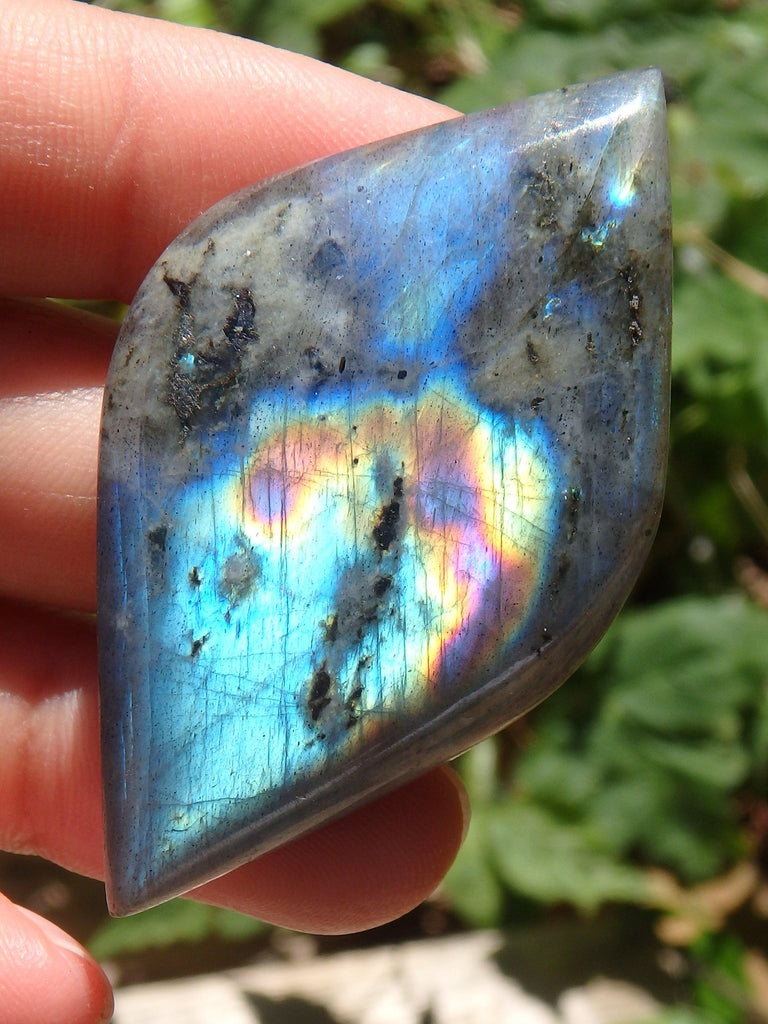 Pretty Double Point Shaped Rainbow Labradorite Cabochon~Ideal for Jewellery Making! - Earth Family Crystals