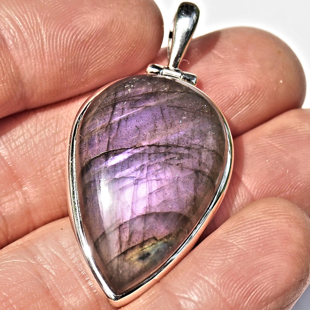 Rare & Mystical Purple Labradorite Sterling Silver Pendant (Includes Silver Chain) #2 - Earth Family Crystals