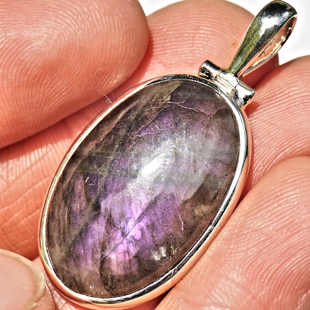 Rare & Mystical Purple Labradorite Sterling Silver Pendant (Includes Silver Chain) #4 - Earth Family Crystals