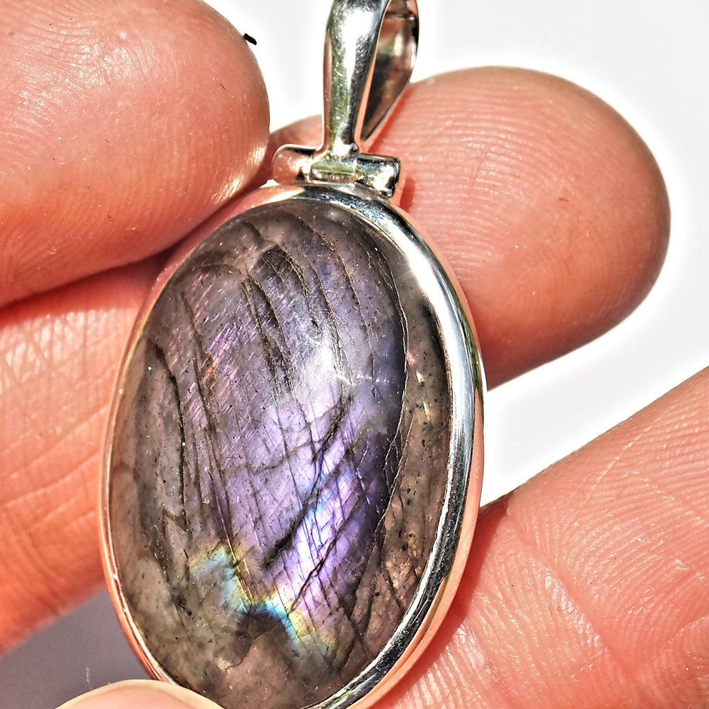 Rare & Mystical Purple Labradorite Sterling Silver Pendant (Includes Silver Chain) #5 - Earth Family Crystals