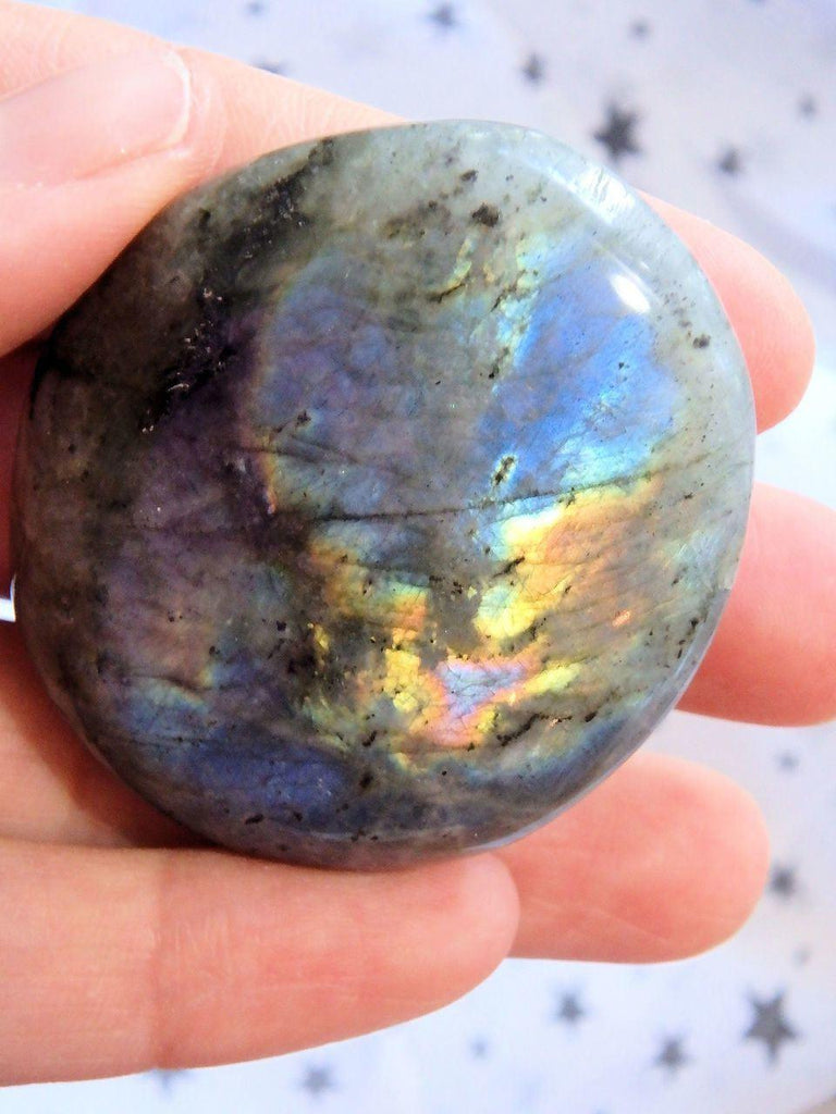 Blue Labradorite Polished Palm Stone 3 - Earth Family Crystals