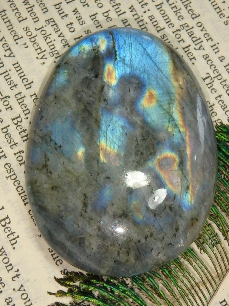 Incredible Flashes of Blue Labradorite Hand Held Specimen 1 - Earth Family Crystals