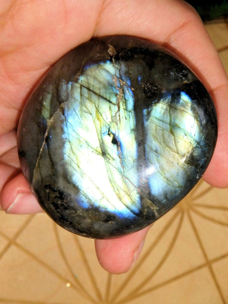 Golden & Blue Flashes Smooth & Soothing Hand Held Labradorite - Earth Family Crystals