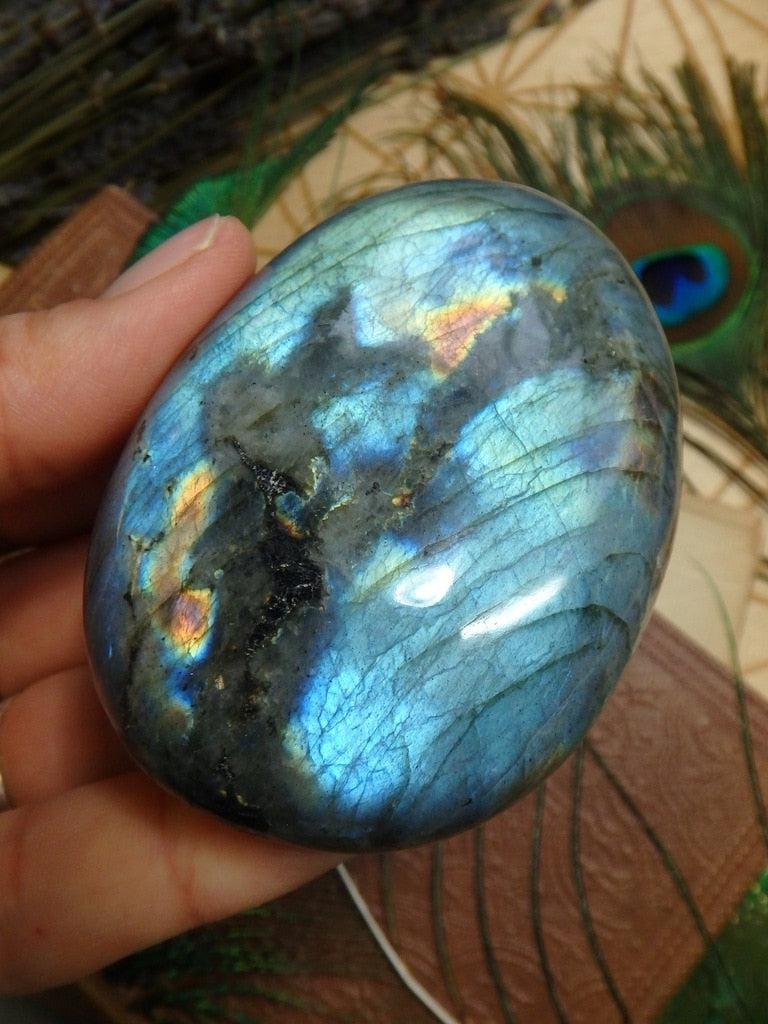 Flashy Labradorite Palm Stone 5 - Earth Family Crystals