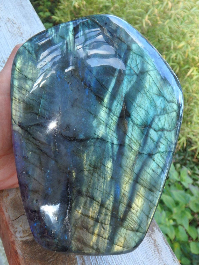 XL Waves of Sea Foam Blue Green Flash Standing Display Specimen - Earth Family Crystals
