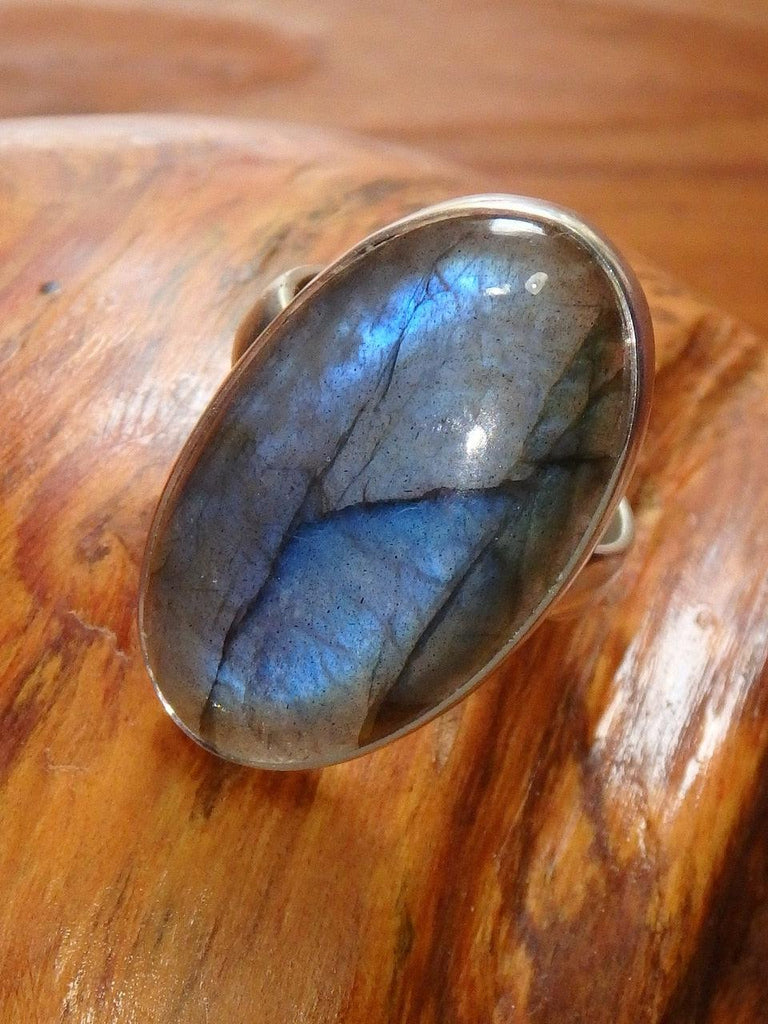Summer Blue Sky Flashes Labradorite Ring In Sterling Silver (Size 7.5) - Earth Family Crystals