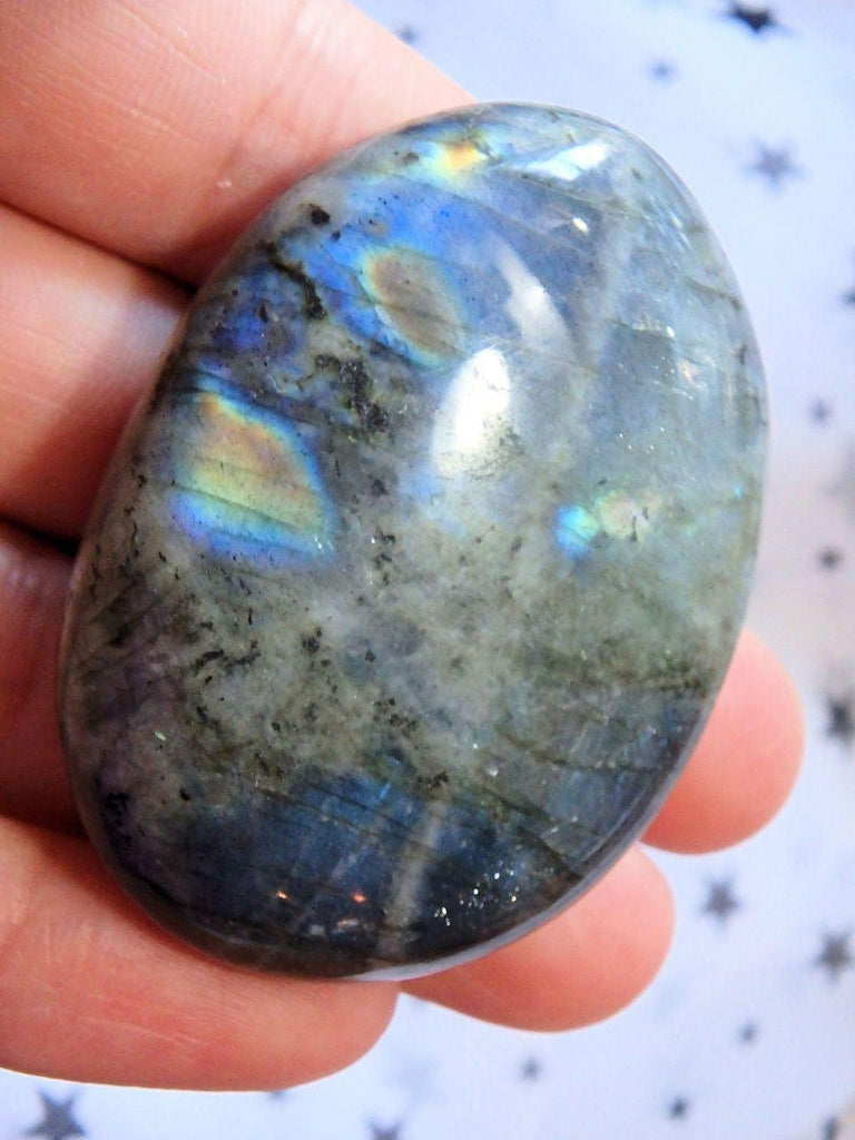 Blue Labradorite Polished Palm Stone 4 - Earth Family Crystals