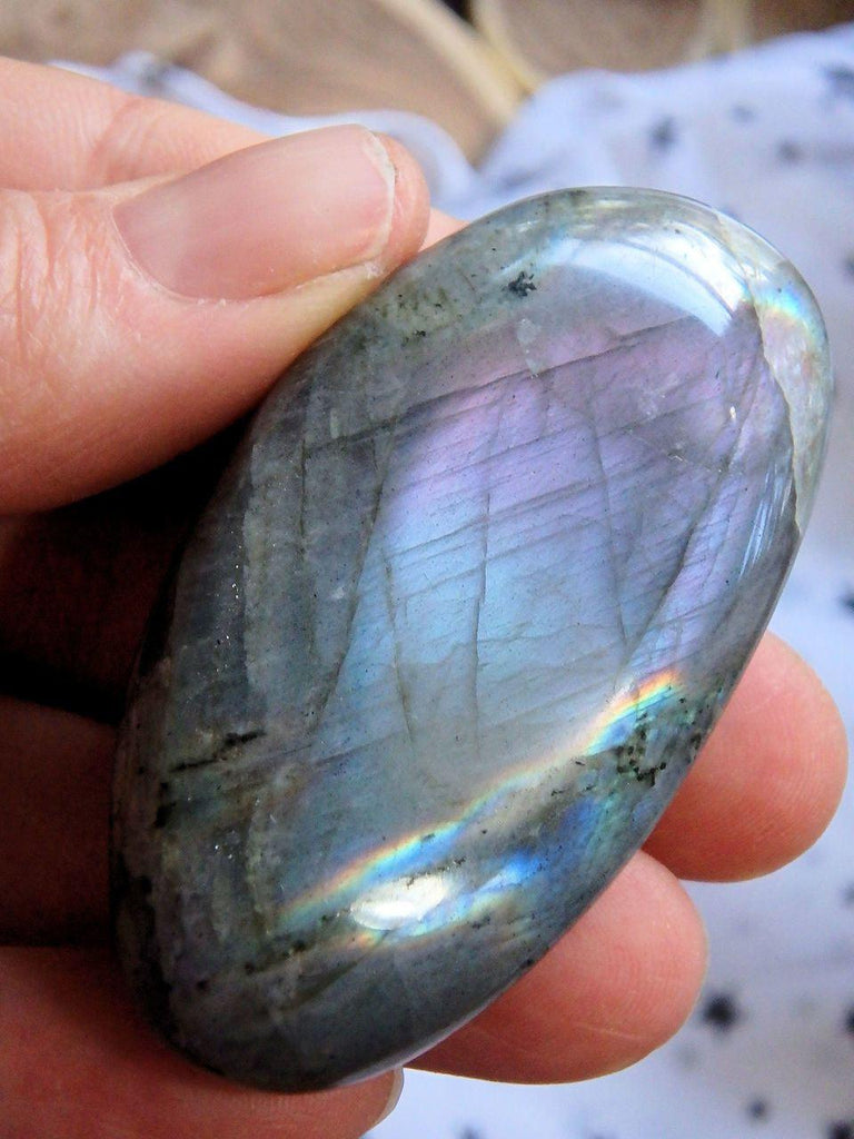 Blue Labradorite Polished Palm Stone 2 - Earth Family Crystals