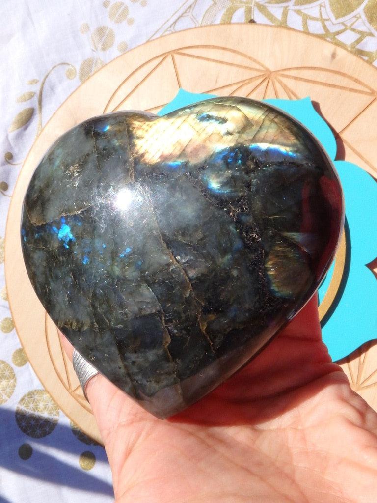 XL Fabulous Flashes Labradorite Heart Carving 1 - Earth Family Crystals