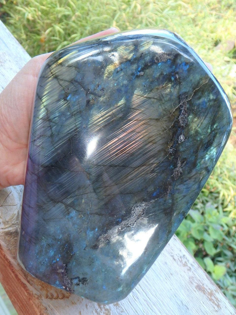 XL Waves of Sea Foam Blue Green Flash Standing Display Specimen - Earth Family Crystals