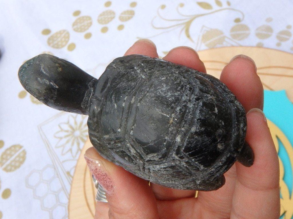 Adorable Labradorite Turtle Carving - Earth Family Crystals